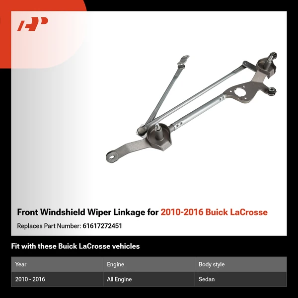 Front Windshield Wiper Linkage for 2010-2016 Buick LaCrosse