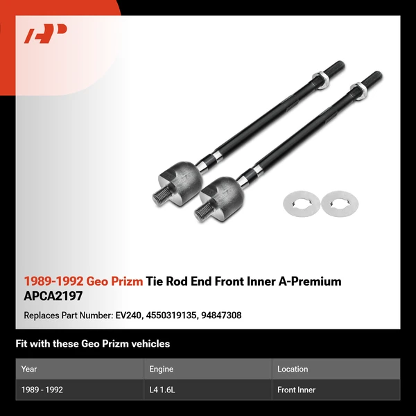 1989-1992 Geo Prizm Tie Rod End Front Inner A-Premium APCA2197