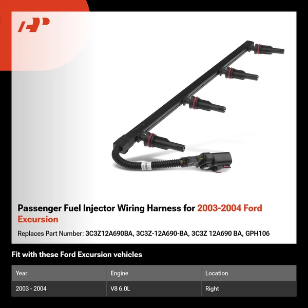 Passenger Fuel Injector Wiring Harness for 2003-2004 Ford Excursion