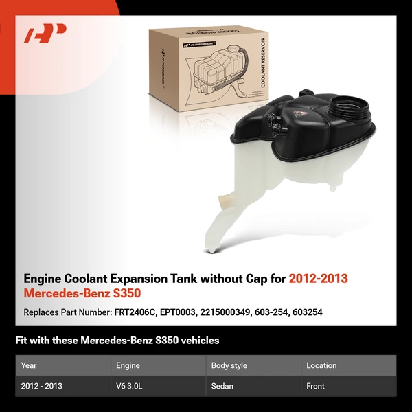 Engine Coolant Expansion Tank without Cap for 2012-2013 Mercedes-Benz S350
