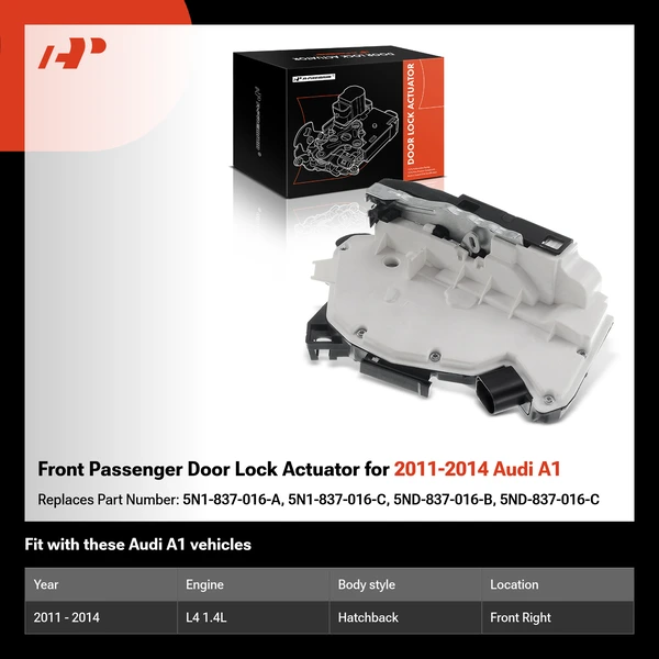 Front Passenger Door Lock Actuator for 2011-2014 Audi A1