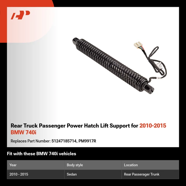 Rear Truck Passenger Power Hatch Lift Support for 2010-2015 BMW 740i