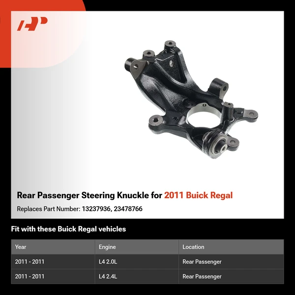Rear Passenger Steering Knuckle for 2011 Buick Regal