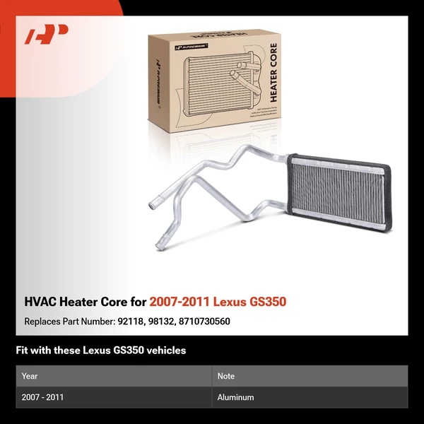 HVAC Heater Core for 2007-2011 Lexus GS350