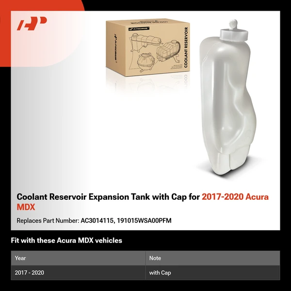 Coolant Reservoir Expansion Tank with Cap for 2017-2020 Acura MDX
