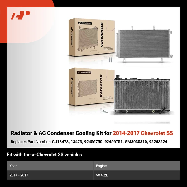 Radiator & AC Condenser Cooling Kit for 2014-2017 Chevrolet SS