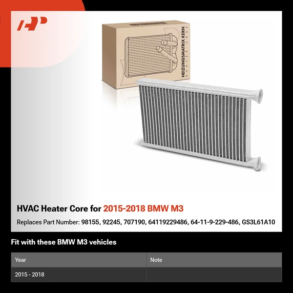 HVAC Heater Core for 2015-2018 BMW M3