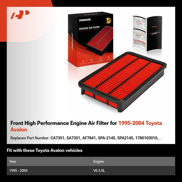 Front High Performance Engine Air Filter for 1995-2004 Toyota Avalon