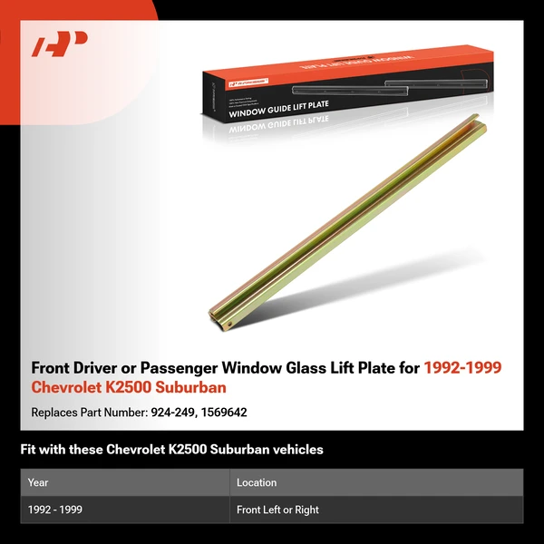 Front Driver or Passenger Window Glass Lift Plate for 1992-1999 Chevrolet K2500 Suburban