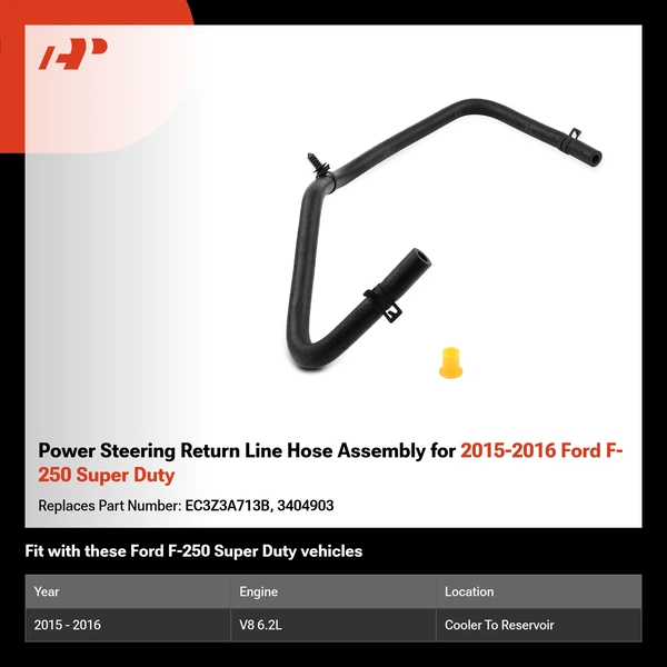 Power Steering Return Line Hose Assembly for 2015-2016 Ford F-250 Super Duty
