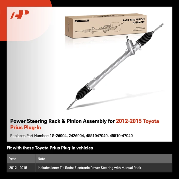 Power Steering Rack & Pinion Assembly for 2012-2015 Toyota Prius Plug-In