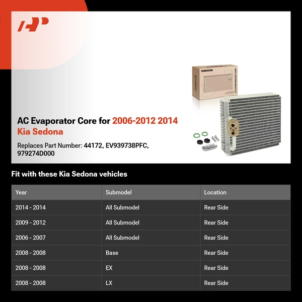 AC Evaporator Core for 2006-2012 2014 Kia Sedona