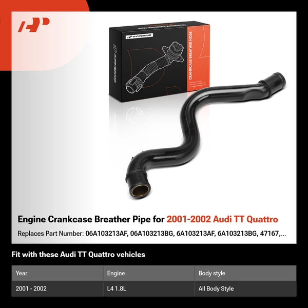Engine Crankcase Breather Pipe for 2001-2002 Audi TT Quattro