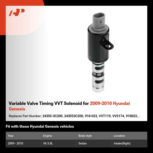 Variable Valve Timing VVT Solenoid for 2009-2010 Hyundai Genesis