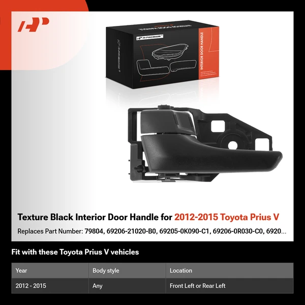 Texture Black Interior Door Handle for 2012-2015 Toyota Prius V