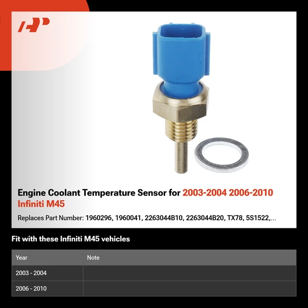 Engine Coolant Temperature Sensor for 2003-2004 2006-2010 Infiniti M45