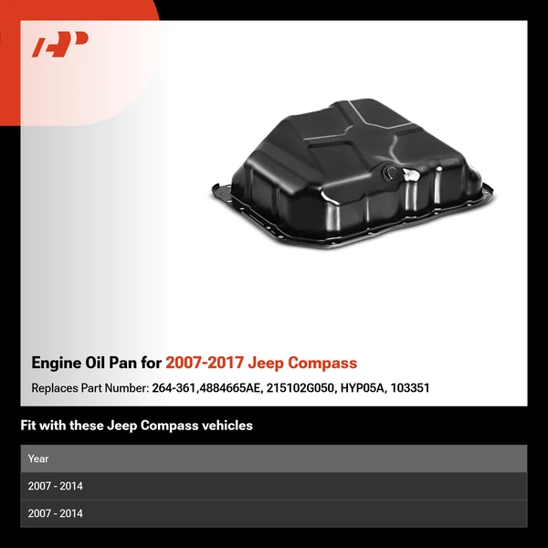 Engine Oil Pan for 2007-2017 Jeep Compass
