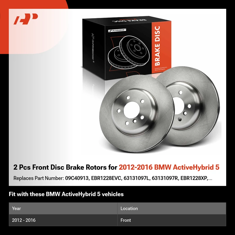2 Pcs Front Disc Brake Rotors for 2012-2016 BMW ActiveHybrid 5