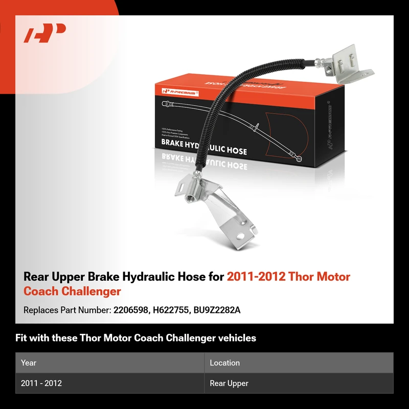 Rear Upper Brake Hydraulic Hose for 2011-2012 Thor Motor Coach Challenger