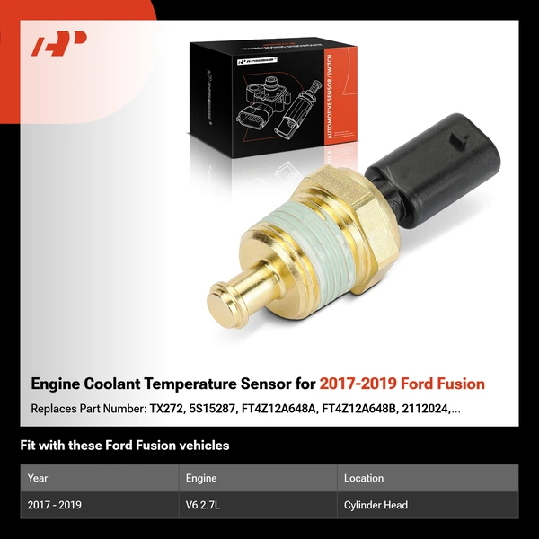 Engine Coolant Temperature Sensor for 2017-2019 Ford Fusion