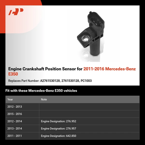 Engine Crankshaft Position Sensor for 2011-2016 Mercedes-Benz E350