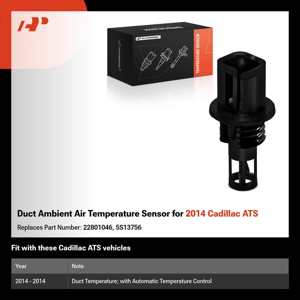 Duct Ambient Air Temperature Sensor for 2014 Cadillac ATS