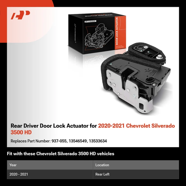 Rear Driver Door Lock Actuator for 2020-2021 Chevrolet Silverado 3500 HD
