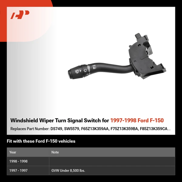 Windshield Wiper Turn Signal Switch for 1997-1998 Ford F-150