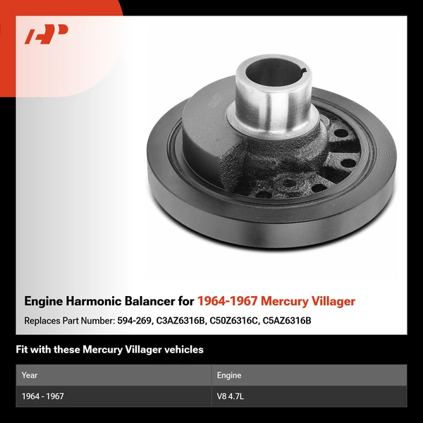 Engine Harmonic Balancer for 1964-1967 Mercury Villager