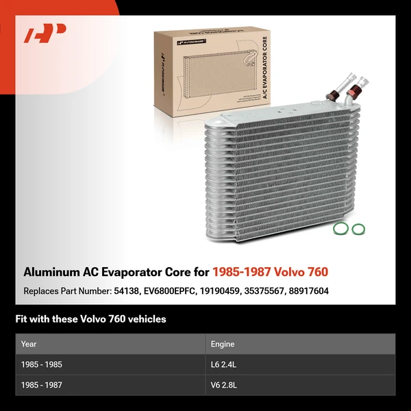 Aluminum AC Evaporator Core for 1985-1987 Volvo 760