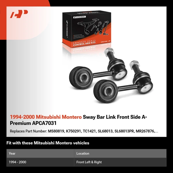 1994-2000 Mitsubishi Montero Sway Bar Link Front Side A-Premium APCA7031