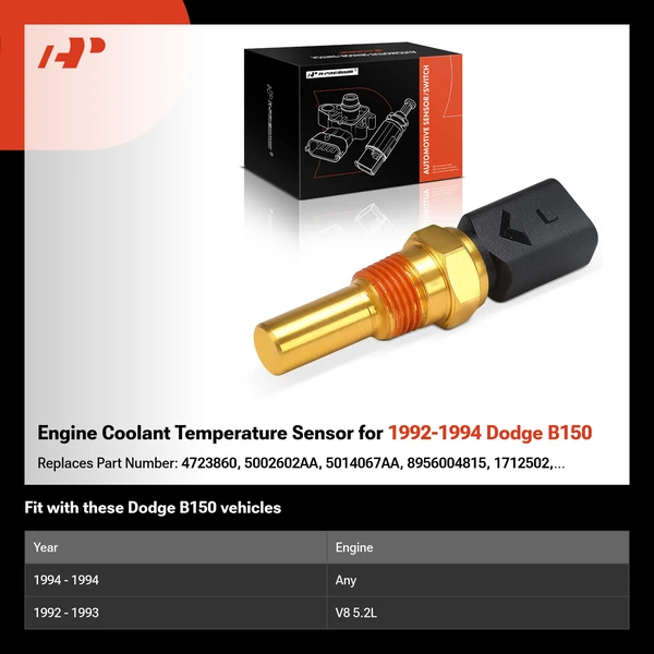 Engine Coolant Temperature Sensor for 1992-1994 Dodge B150