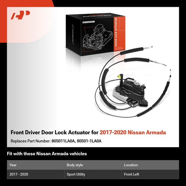 Front Driver Door Lock Actuator for 2017-2020 Nissan Armada