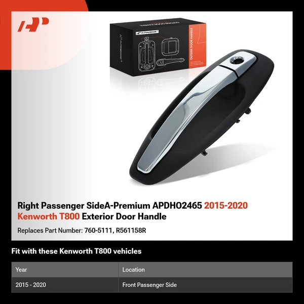 Right Passenger SideA-Premium APDHO2465 2015-2020 Kenworth T800 Exterior Door Handle