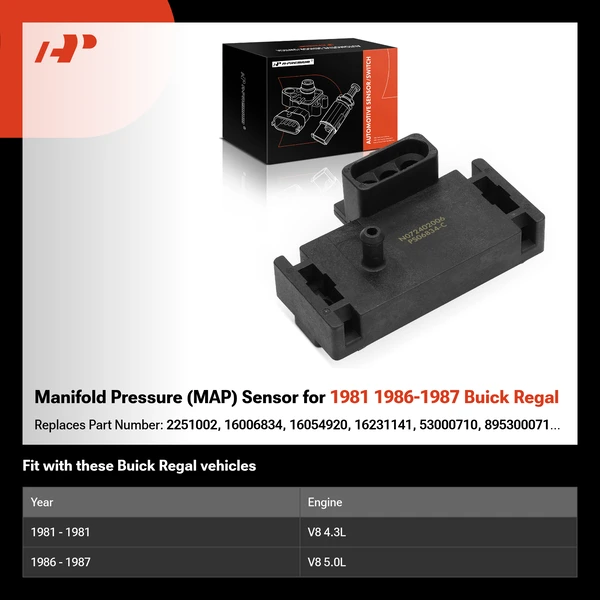 Manifold Pressure (MAP) Sensor for 1981 1986-1987 Buick Regal
