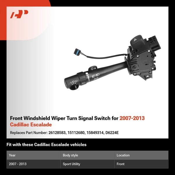 Front Windshield Wiper Turn Signal Switch for 2007-2013 Cadillac Escalade