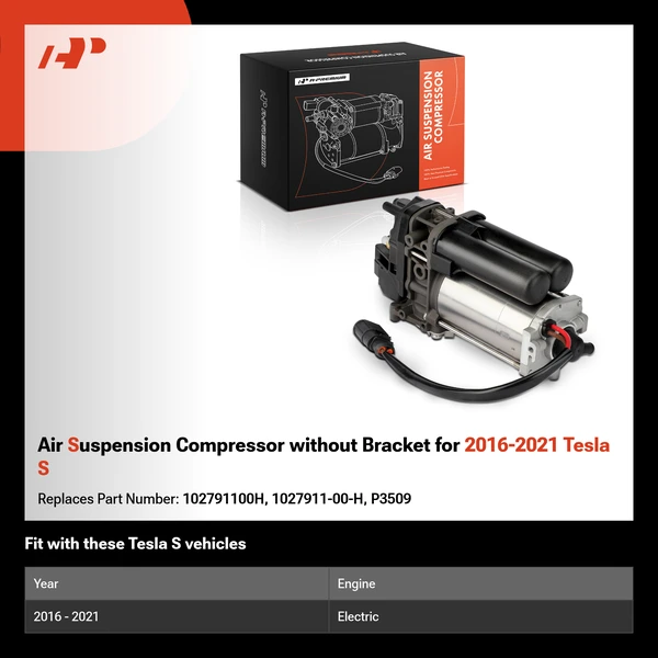 Air Suspension Compressor without Bracket for 2016-2021 Tesla S