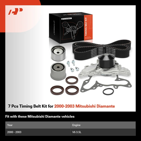 7 Pcs Timing Belt Kit for 2000-2003 Mitsubishi Diamante