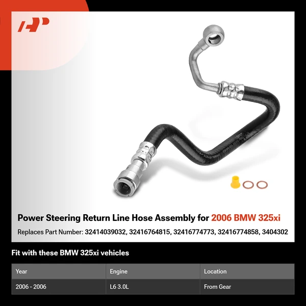 Power Steering Return Line Hose Assembly for 2006 BMW 325xi