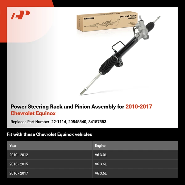Power Steering Rack and Pinion Assembly for 2010-2017 Chevrolet Equinox
