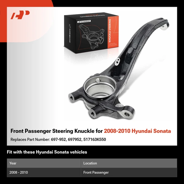 Front Passenger Steering Knuckle for 2008-2010 Hyundai Sonata