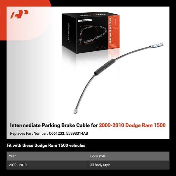 Intermediate Parking Brake Cable for 2009-2010 Dodge Ram 1500