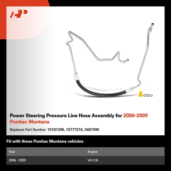 Power Steering Pressure Line Hose Assembly for 2006-2009 Pontiac Montana
