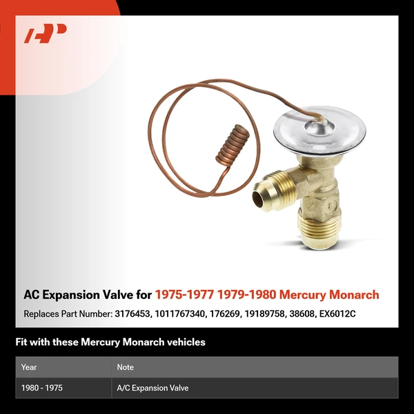 AC Expansion Valve for 1975-1977 1979-1980 Mercury Monarch