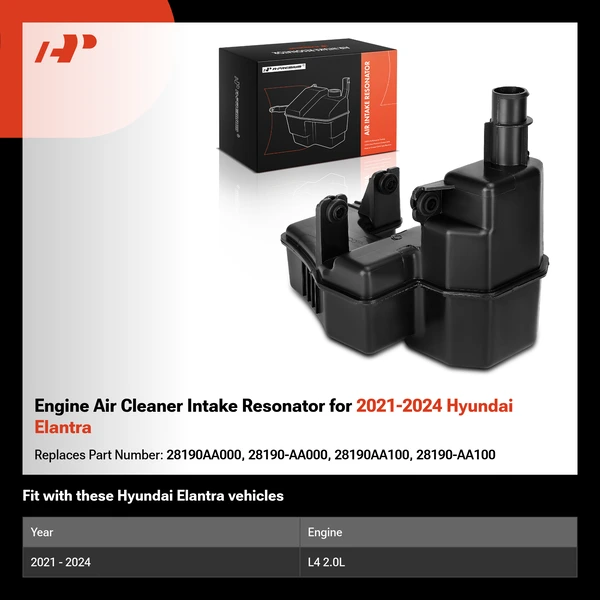 Engine Air Cleaner Intake Resonator for 2021-2024 Hyundai Elantra