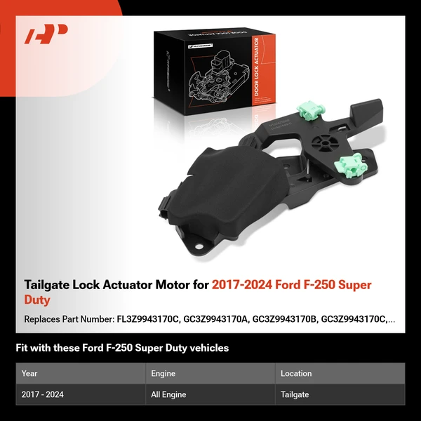 Tailgate Lock Actuator Motor for 2017-2024 Ford F-250 Super Duty