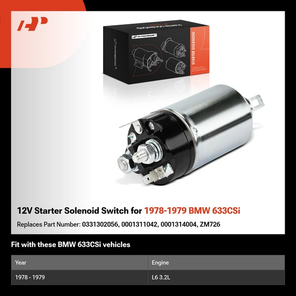 12V Starter Solenoid Switch for 1978-1979 BMW 633CSi