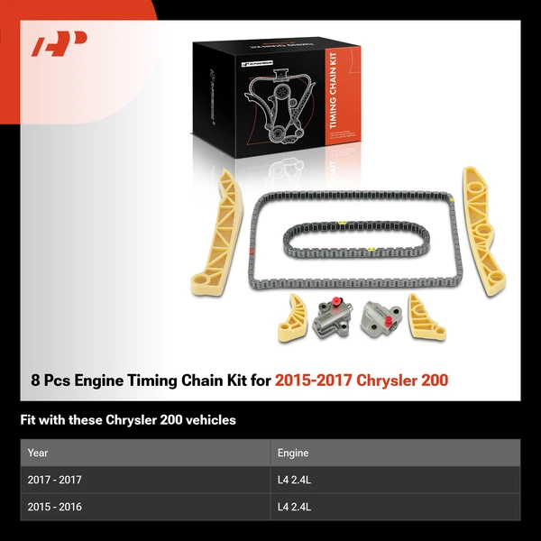 8 Pcs Engine Timing Chain Kit for 2015-2017 Chrysler 200