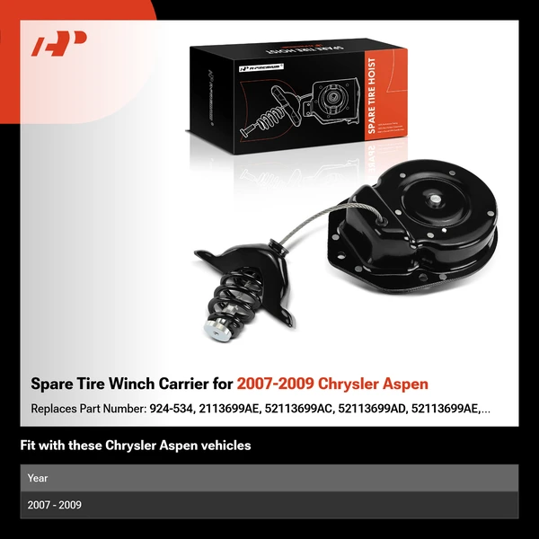 Spare Tire Winch Carrier for 2007-2009 Chrysler Aspen