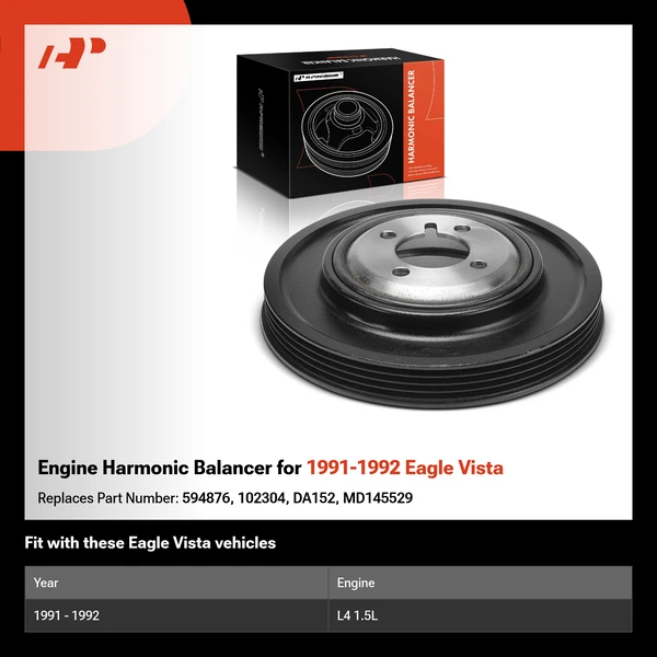 Engine Harmonic Balancer for 1991-1992 Eagle Vista